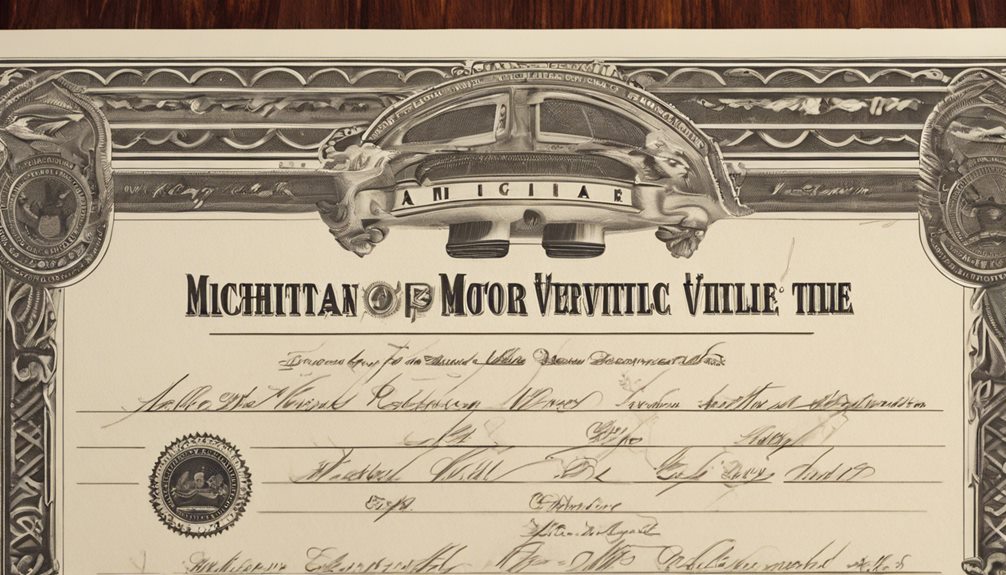 michigan vehicle title certificate