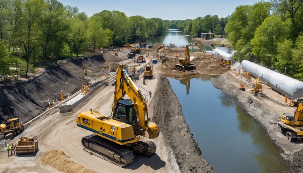 sewer construction in rock